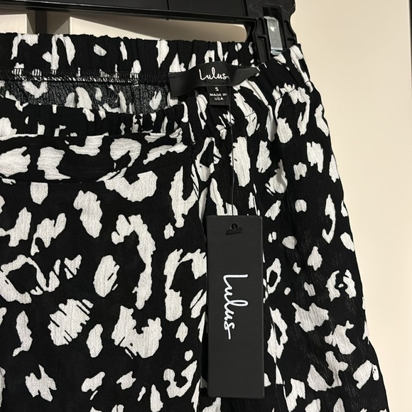 Lulus black & white cheetah high waisted- wrap skort - Picture 3 of 4